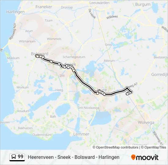 99 Bus Line Map