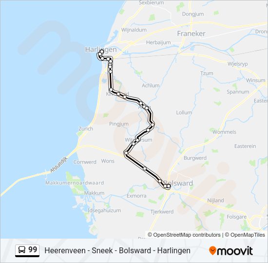 99 Bus Line Map