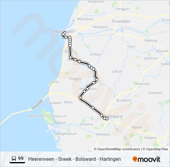 99 Bus Line Map