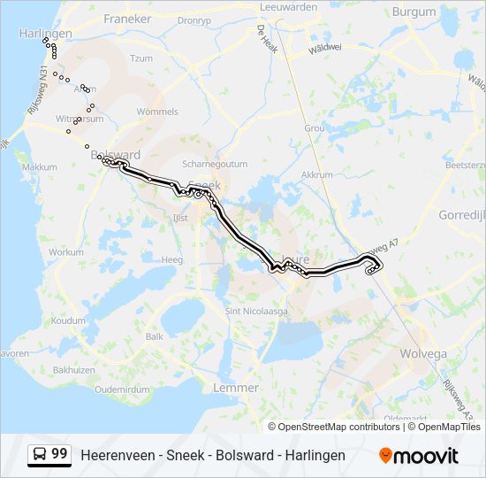 99 Bus Line Map