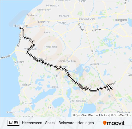 99 Bus Line Map