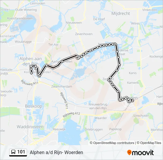 101 Bus Line Map