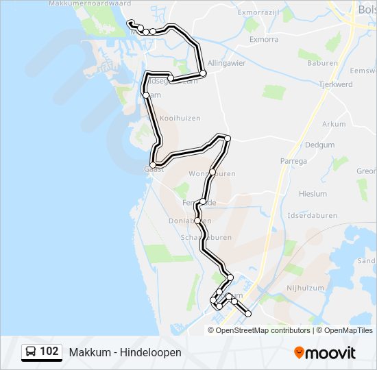 102 Bus Line Map