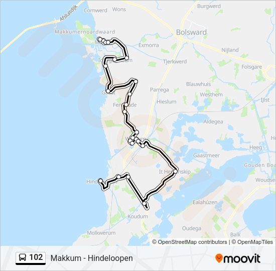 102 Bus Line Map