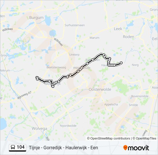 104 Bus Line Map