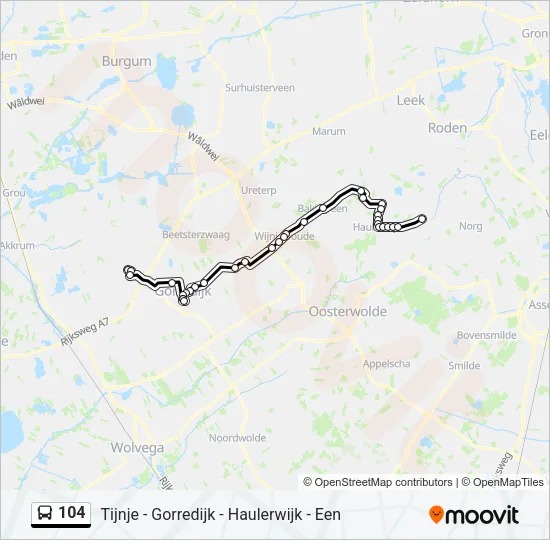 104 Bus Line Map