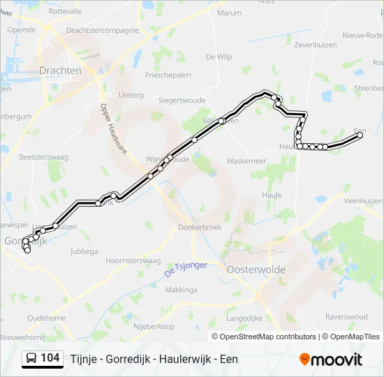 104 Bus Line Map