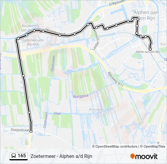 165 Bus Line Map
