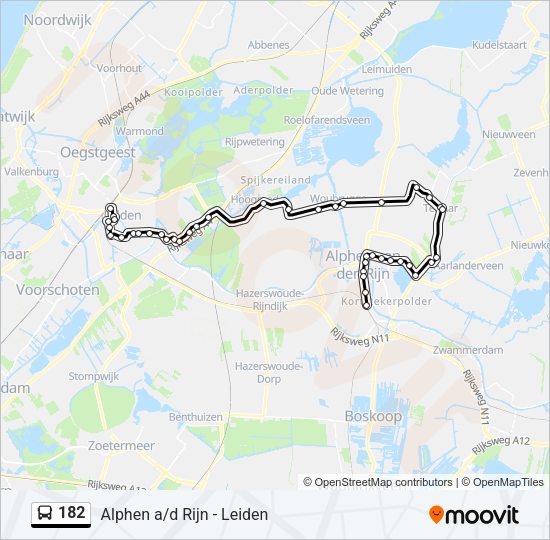 182 Bus Line Map