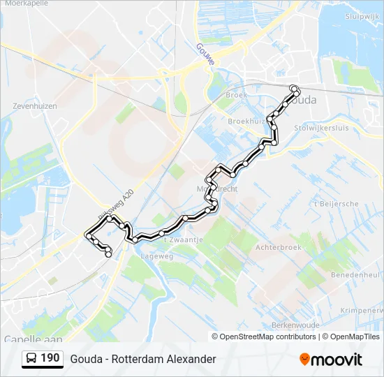 Bus 190 lijnkaart