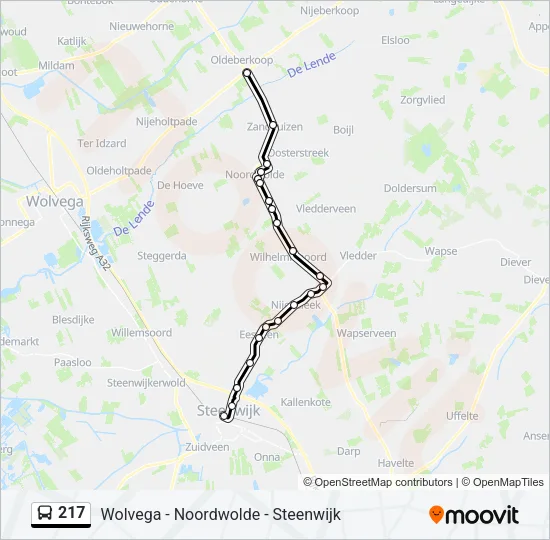 217 Bus Line Map