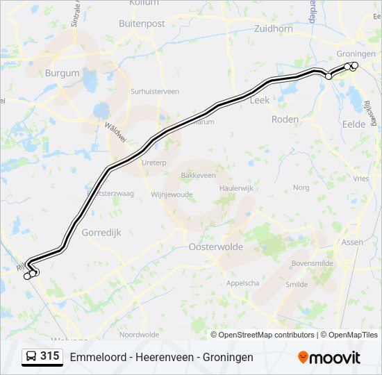 315 Bus Line Map