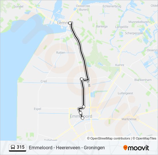 315 Bus Line Map