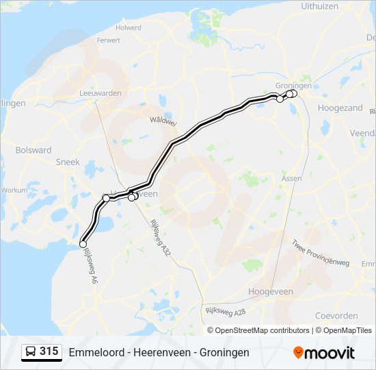 315 Bus Line Map