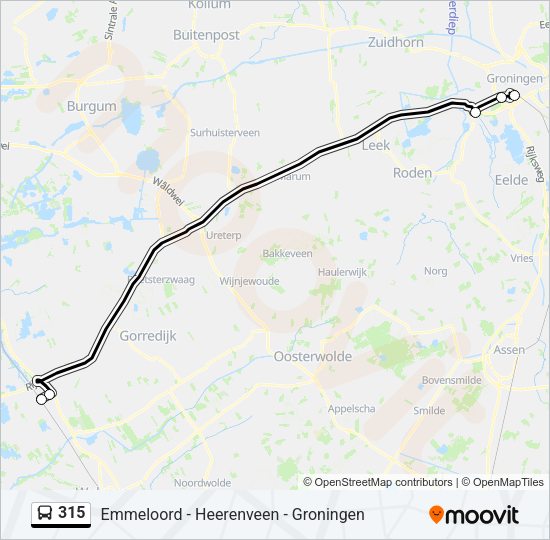315 Bus Line Map