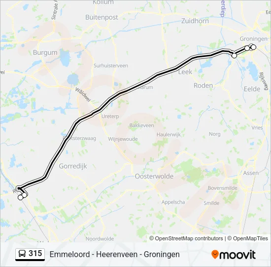 315 Bus Line Map