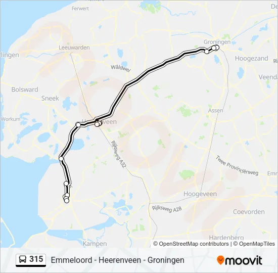 315 Bus Line Map