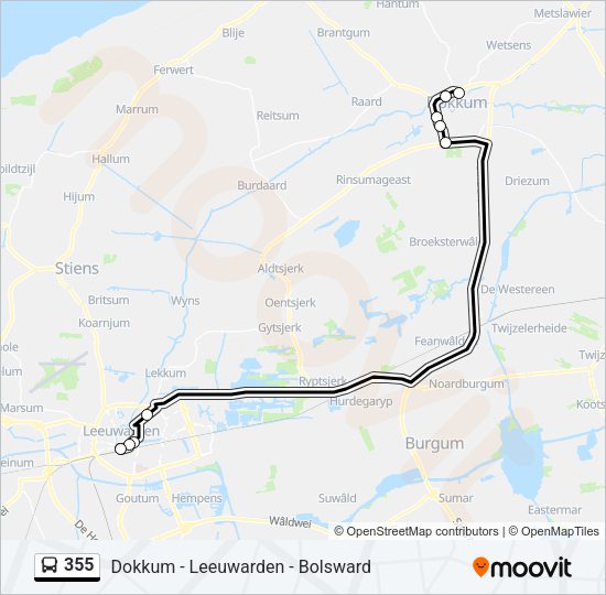355 Bus Line Map