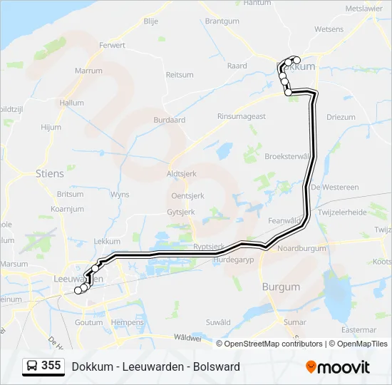 355 Bus Line Map