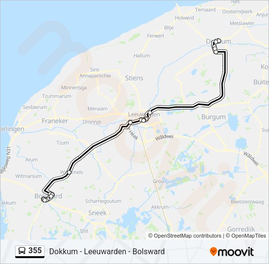 355 Bus Line Map