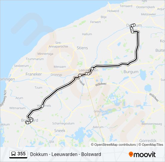 355 Bus Line Map