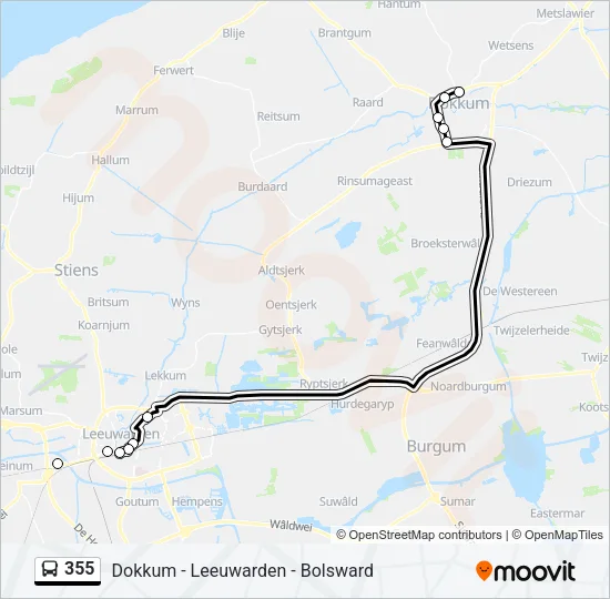 355 Bus Line Map