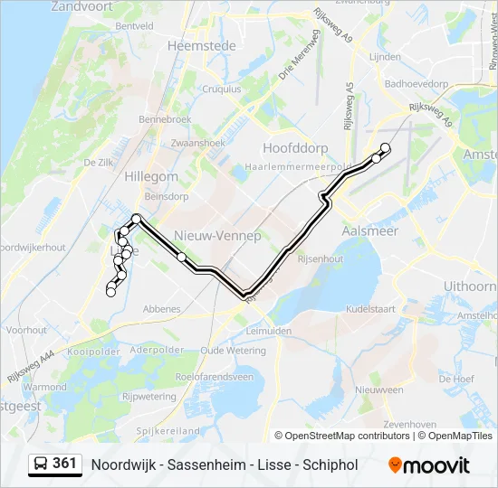 361 Bus Line Map
