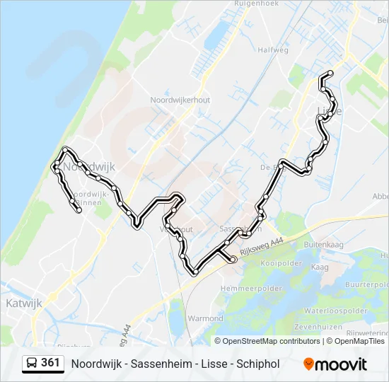 361 Bus Line Map