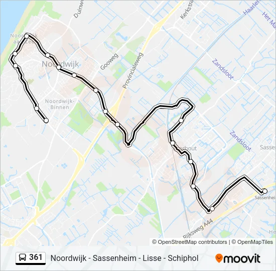 361 Bus Line Map
