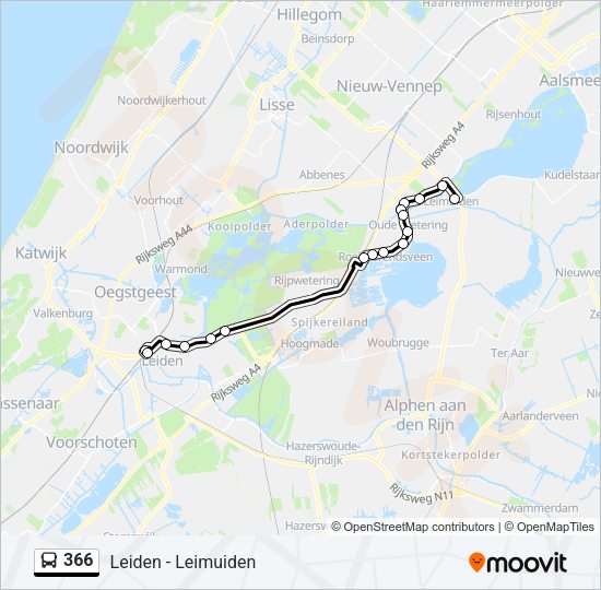 366 Bus Line Map