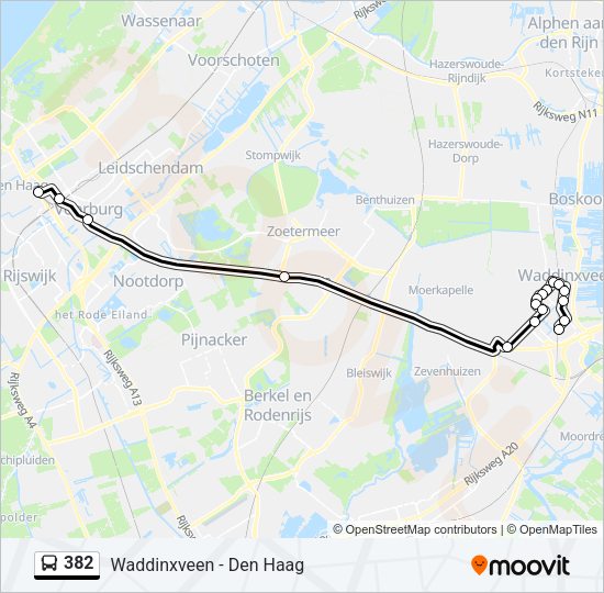 382 Bus Line Map