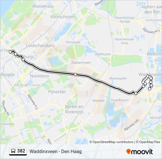 382 Bus Line Map