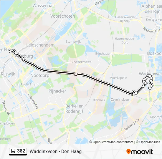 382 Bus Line Map