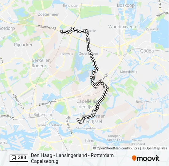383 Bus Line Map