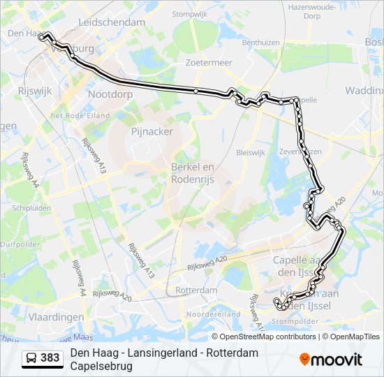 383 Bus Line Map