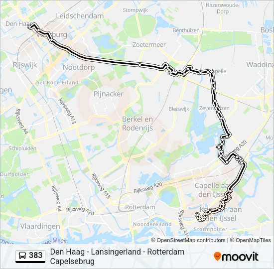 383 Bus Line Map