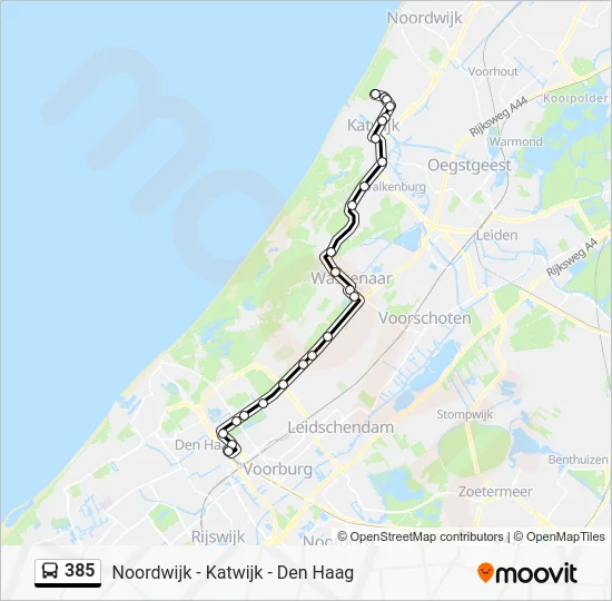 385 Bus Line Map