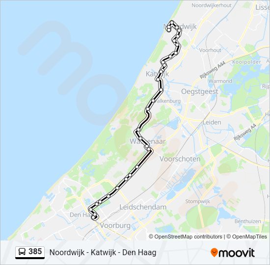 385 Bus Line Map