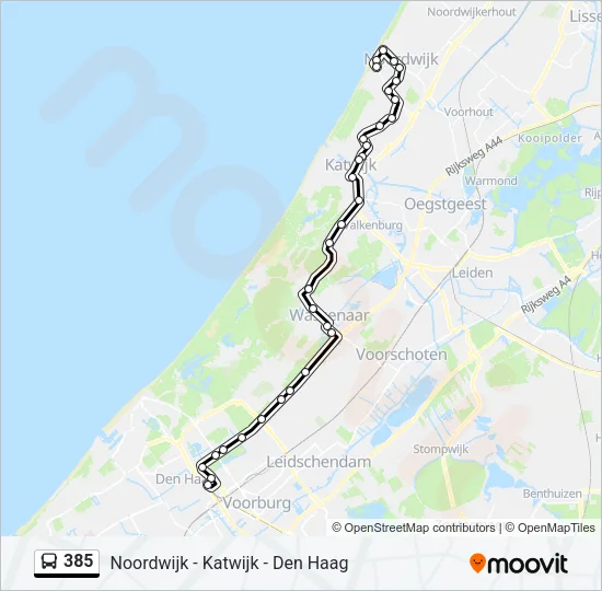 385 Bus Line Map