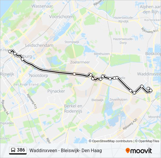 386 Bus Line Map