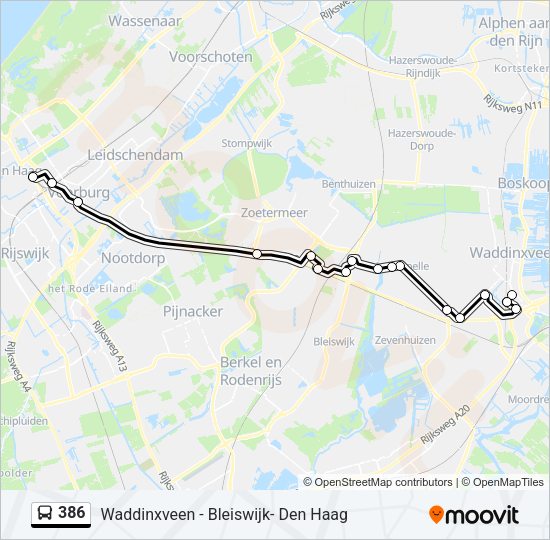 386 Bus Line Map