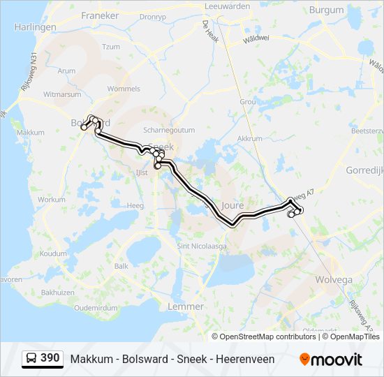 390 Bus Line Map