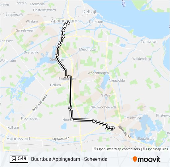 549 Bus Line Map