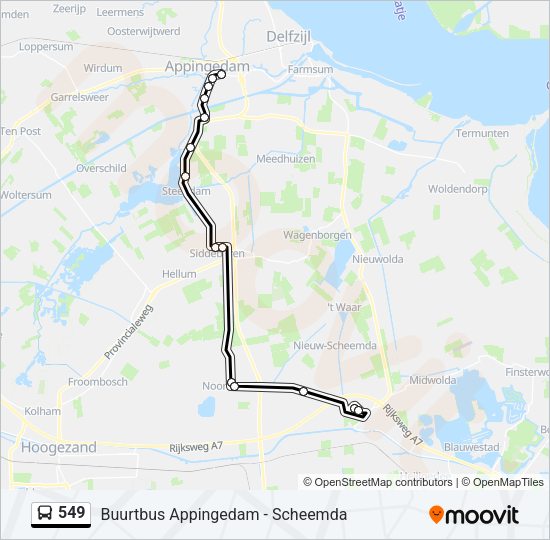 549 Bus Line Map