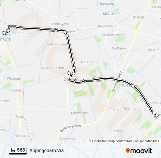 563 Bus Line Map