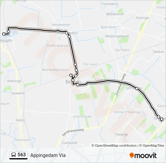 563 Bus Line Map