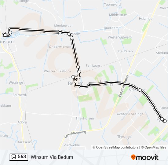 563 Bus Line Map