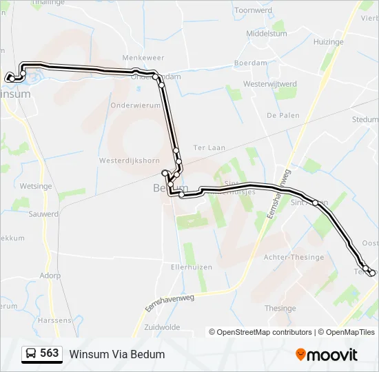563 Bus Line Map