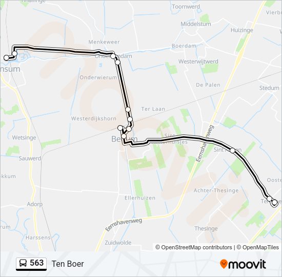 563 Bus Line Map