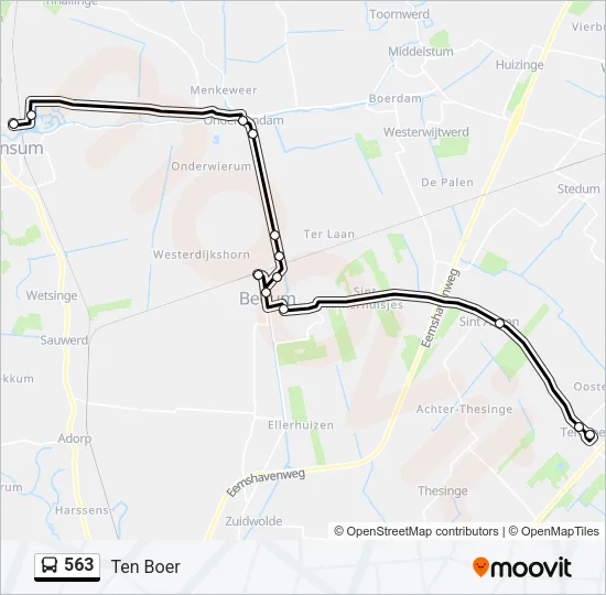 Bus 563 lijnkaart